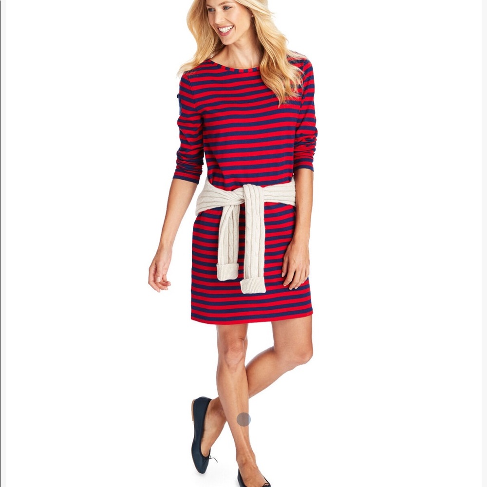 Vineyard Vines Long Sleeve Stripe Knit Dress